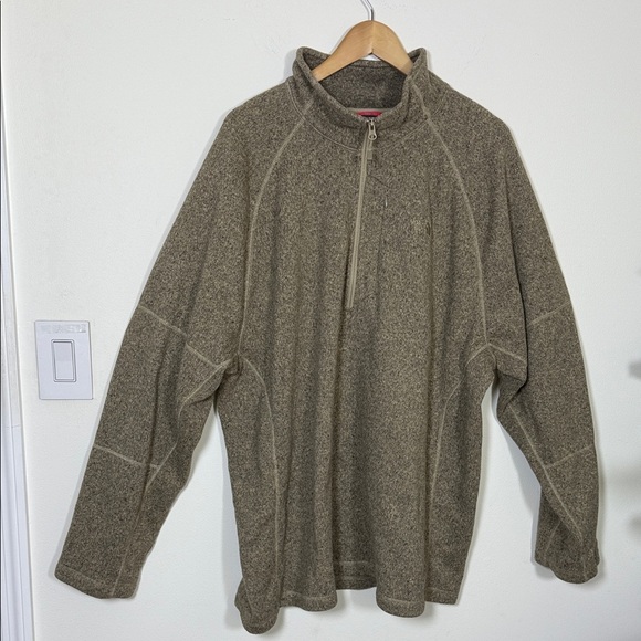 The North Face Men’s 3XL Brown Quarter Zip Fleece Pullover Hiking Outdoor - Picture 3 of 10